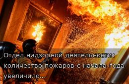 Отдел надзорной деятельности: количество пожаров с начала года увеличилось